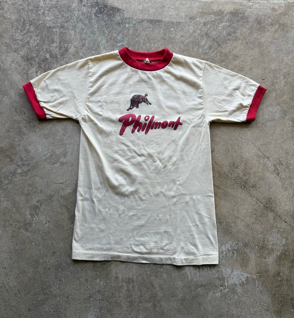 Vintage 70s/80s Boy Scouts Philmont Ranch Cream Ringer Tee Size Mens X-Small